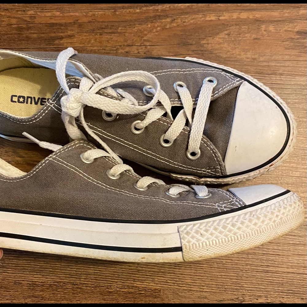 EUC Gray White Converse All-Star Shoes Sneakers Youth 3 - Picture 4 of 5